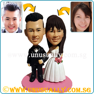 Custom 3D Lovely Sweet B&W Wedding Couple Figurines